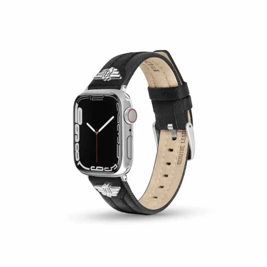Apple Watch Strap 42/44/45 Wings Leather Police - Black
